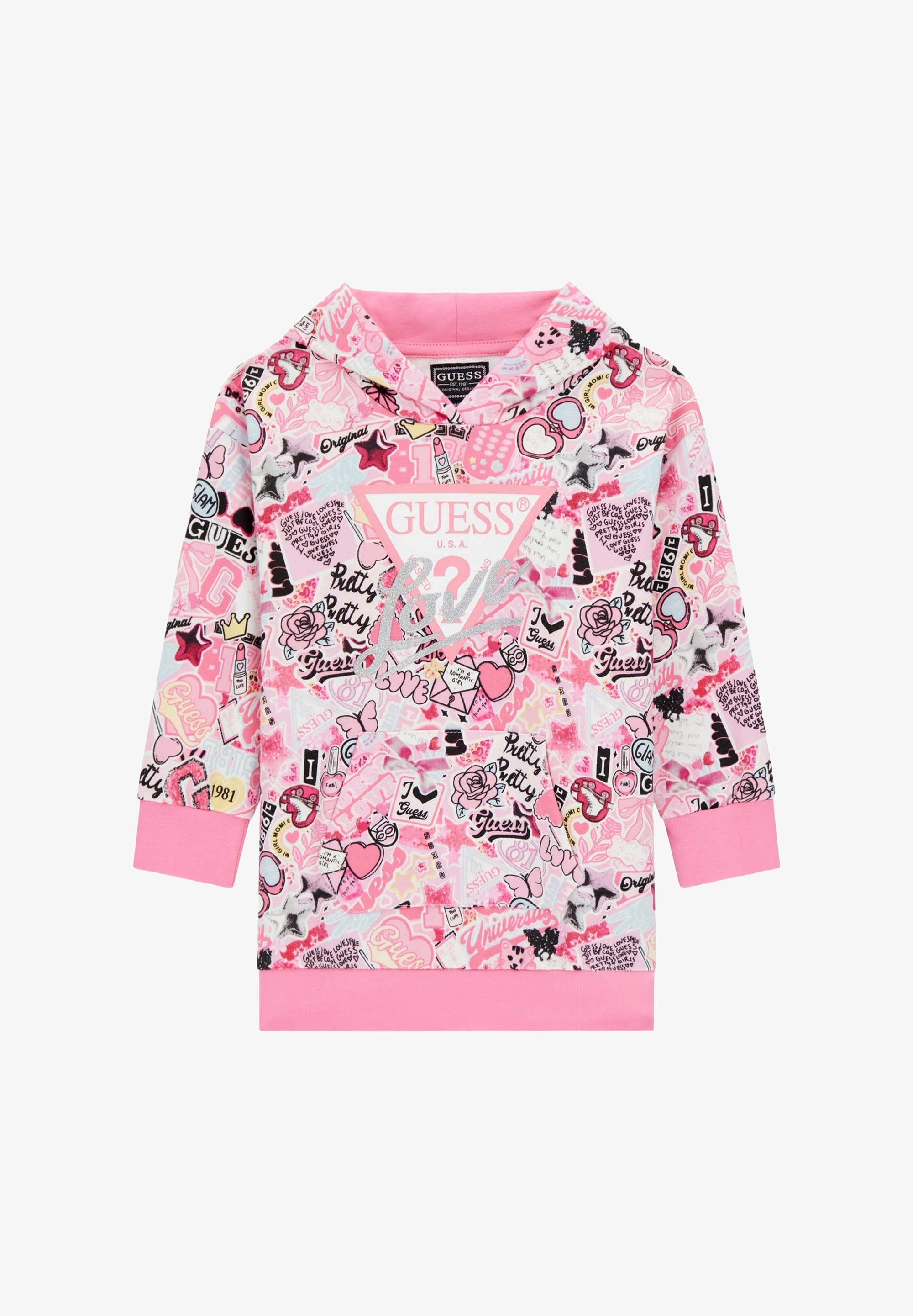 Abito da giorno Guess LOGO TRIANGLE - rosa multicolore