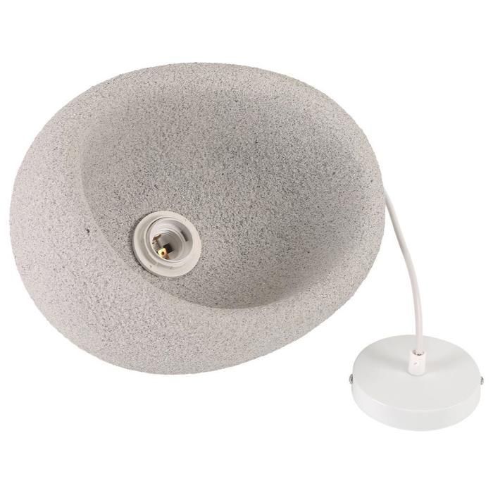 iDEGU Suspension Luminaire Moderne Industriel 40cm Créatif Lustre Plafonnier Ciment Design Edison pour Salon Chambre,Blanc