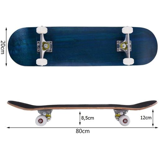 Costway Skateboard 79 x 20 cm mit 4 PU-Rollen