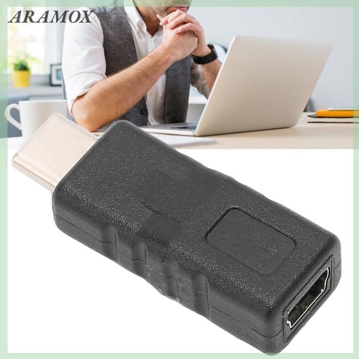 ARAMOX Adaptateur de type C vers mini USB 2.0 femelle Type -C Extension Adapter Converter pour les video videoprojecteur