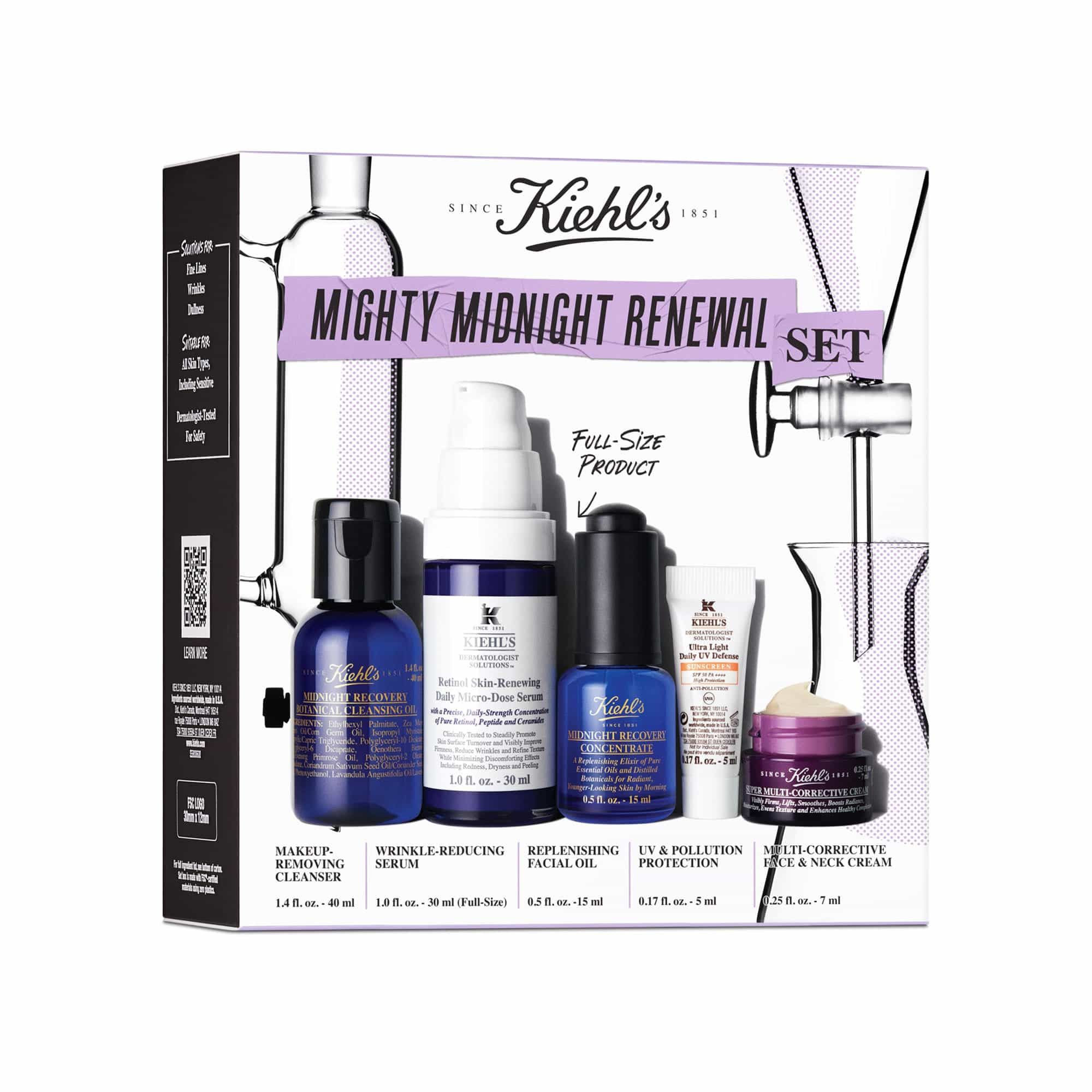 Darilni set Mighty Midnight Renewal: čistilni serum, serum proti staranju in UV zaščita Luksuzni darilni seti