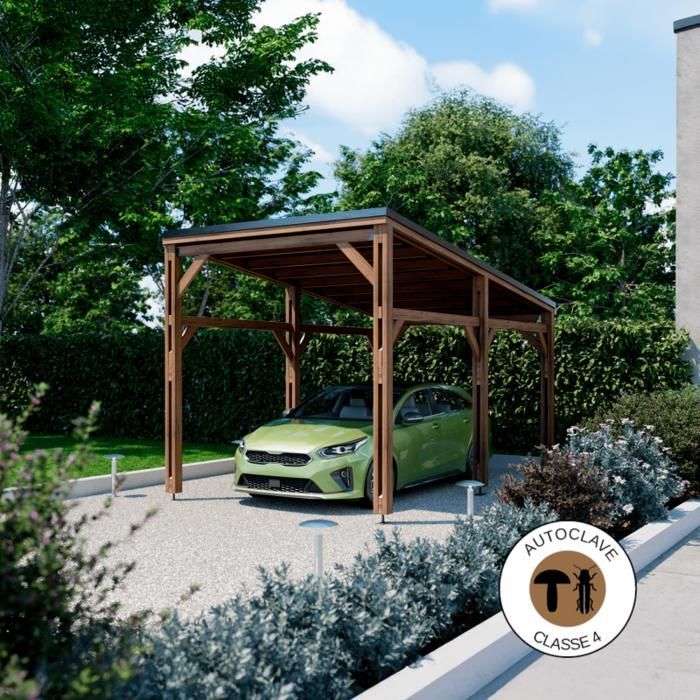 Elio Solarcarport aus Holz - 15,5 m²