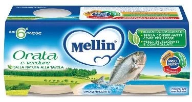 Pão de frutos do mar homogeneizado Mellin 2 x 80 g a partir de 6 meses