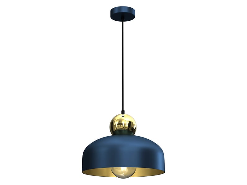 Lampa wisząca Harald metalowa granatowo-złota