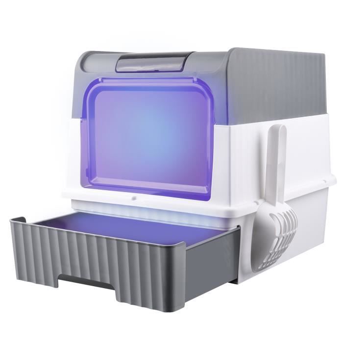 Cat Litter Box - Enclosed Toilet House - Ultraviolet Sterilization and Deodorization - Gray