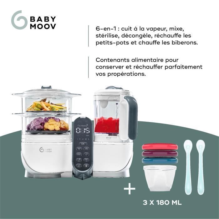 Babymoov Pack Nutribaby(+) Blanc & 3 Babybols 180mL + 2 cuillères - Idéal pour la diversification