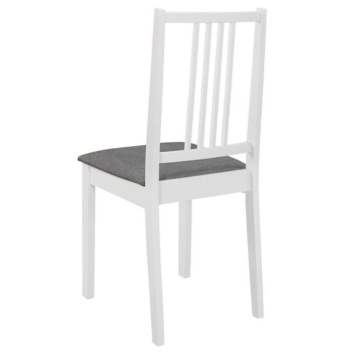 Sillas de comedor ZENCORE® de estilo escandinavo, blancas, para salón/cocina - 40x49x88,5cm - Juego de 4 sillas con cojines - Color blanco - Madera maciza