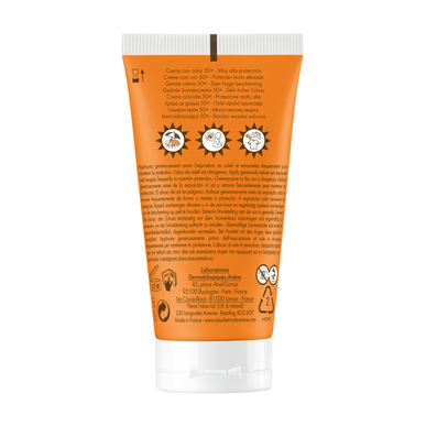 Avène Sun Care tónovací krém sjednocující SPF50 opalovací krém na obličej pro suchou pleť s barvou 50ml