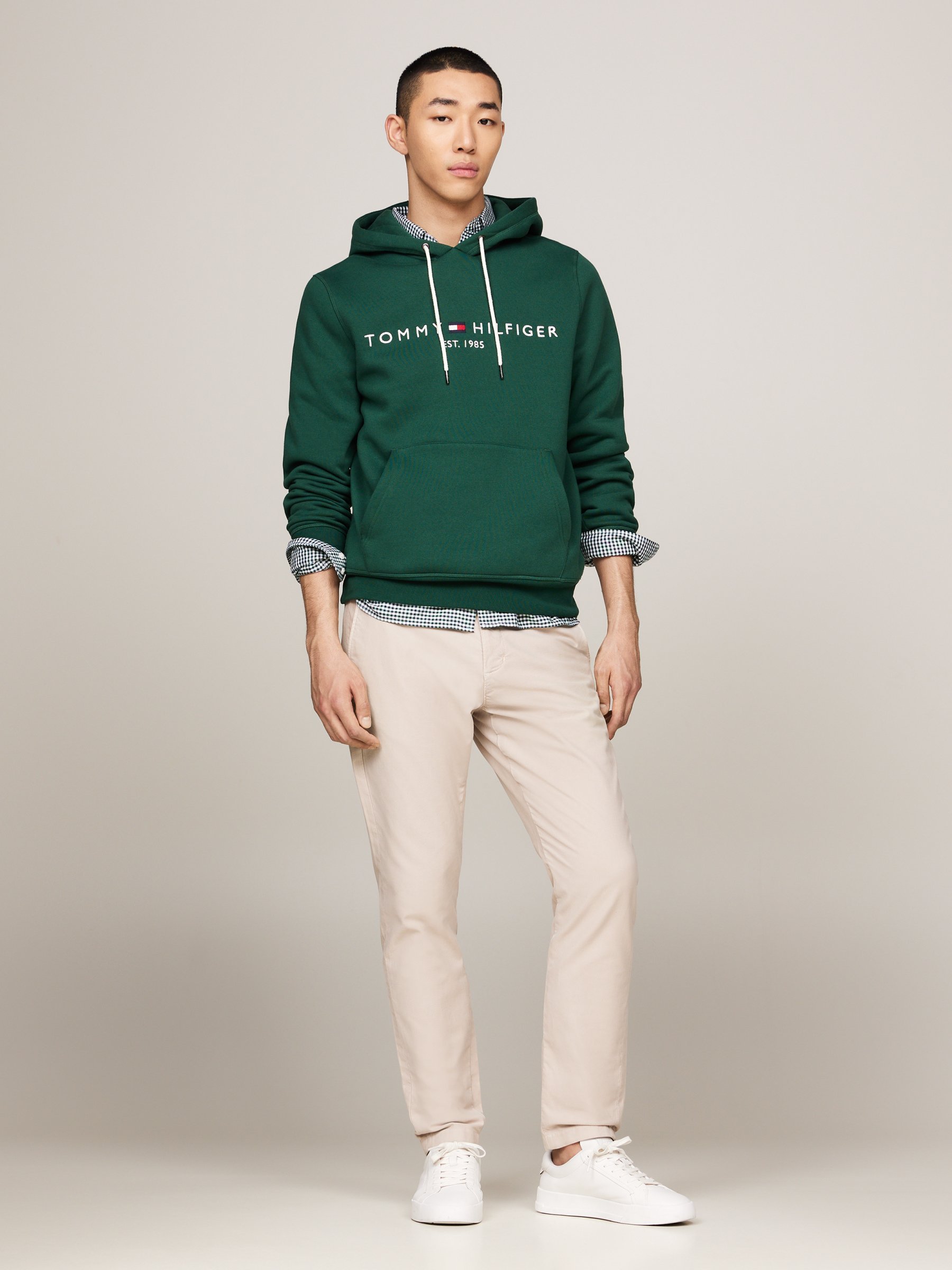 Φούτερ με κουκούλα Tommy Hilfiger LOGO HOODY - διακοσμητικό πράσινο