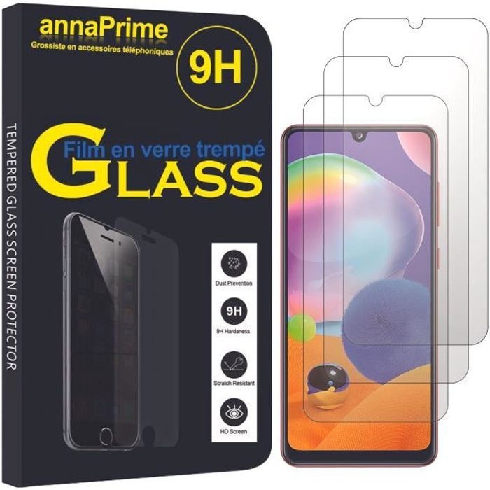 Screen protector film - VCOMP - Samsung Galaxy A31 - Tempered Glass - Pack of 3 - Scratch resistant