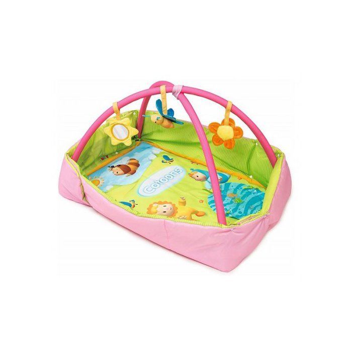 Cotoons Tappetino da gioco 2 in 1 per neonati con arco gioco / area attività per neonati, rosa, per bambine - 123x94x50cm / 88x57x50cm - Smoby