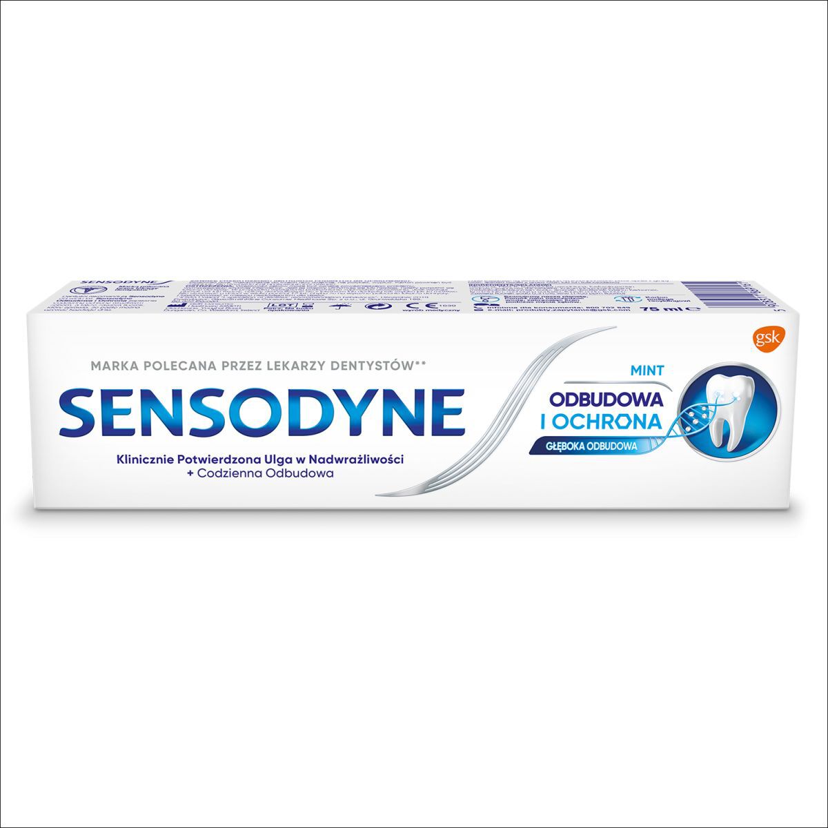 Sensodyne Verfrissende Tandpasta voor Overgevoelige Tanden, Remineraliserend, 75 ml, Herstellend en Beschermend
