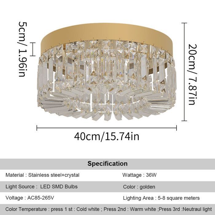 Lustre en Cristal Moderne - Éclairage Élégant pour Salon/Salle à Manger