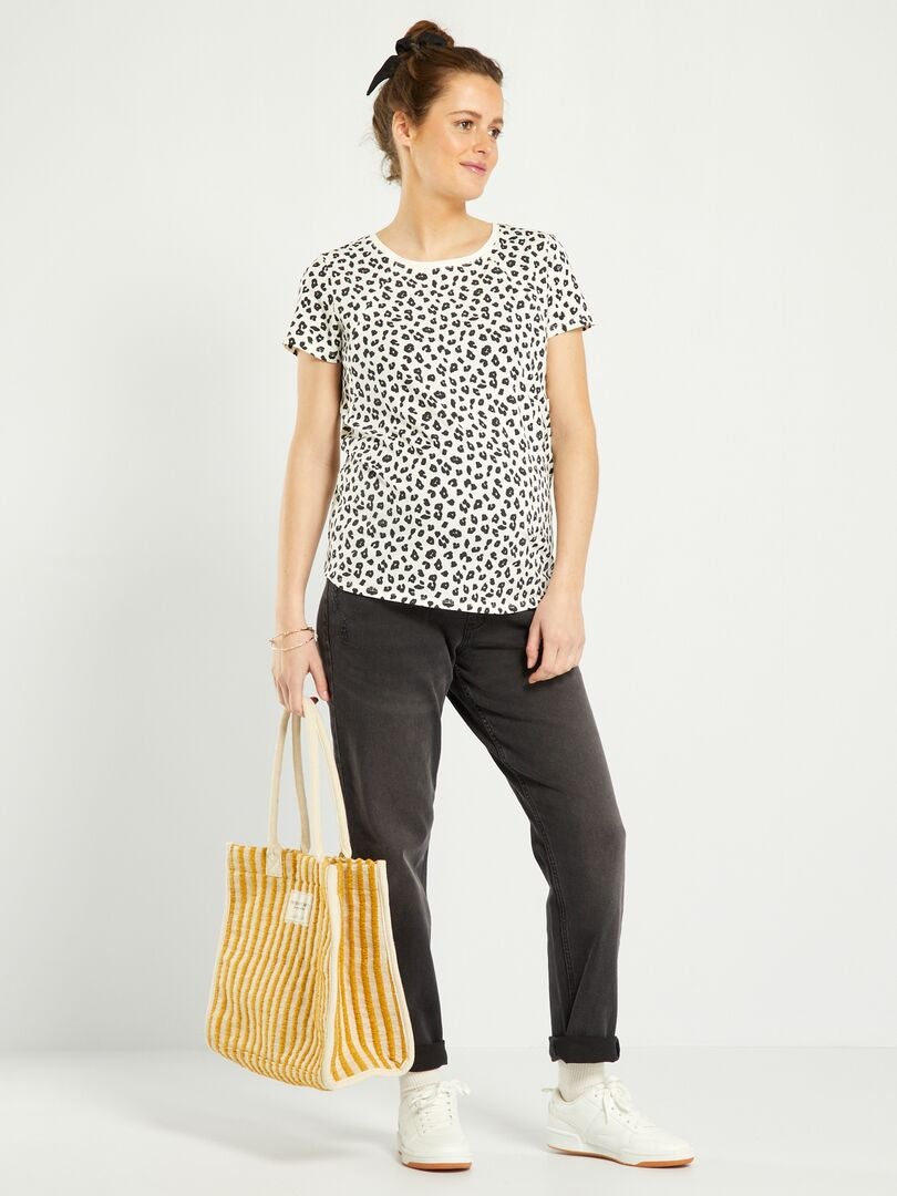 Stretch zwangerschapsjeans voor moeders - ZWART
