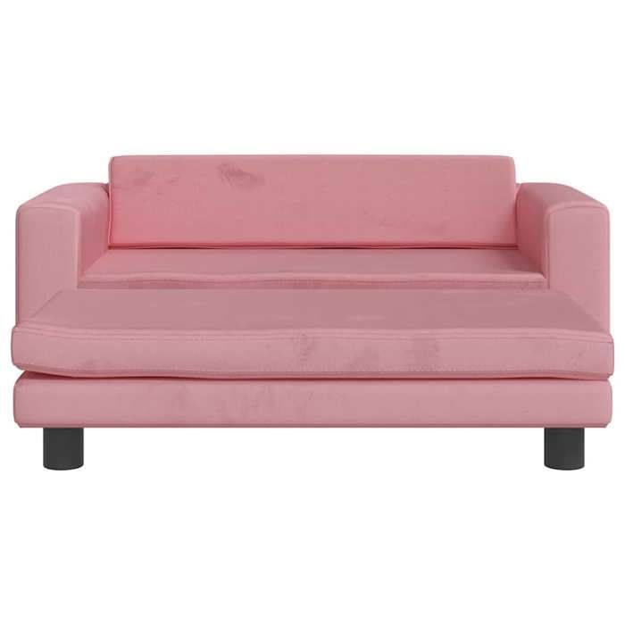 vidaXL Canapé avec repose-pied pour enfants rose 100x50x30 cm velours 3196410
