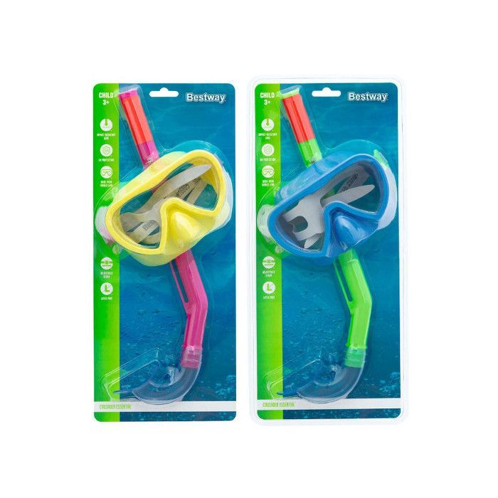 Bestway Ensemble Masque et Tube Junior Valve de Purge Couleur Assortie +7 Ans Plage et Piscine 24032