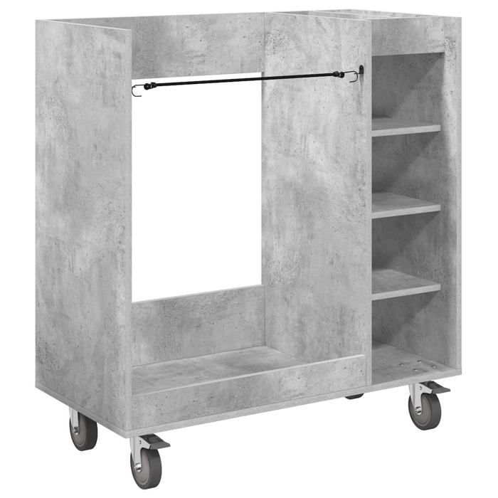 Armario de almacenamiento para golf - vidaXL - Gris hormigón - 90x45x98 cm - Gran capacidad de almacenamiento - 4 ruedas - Metal