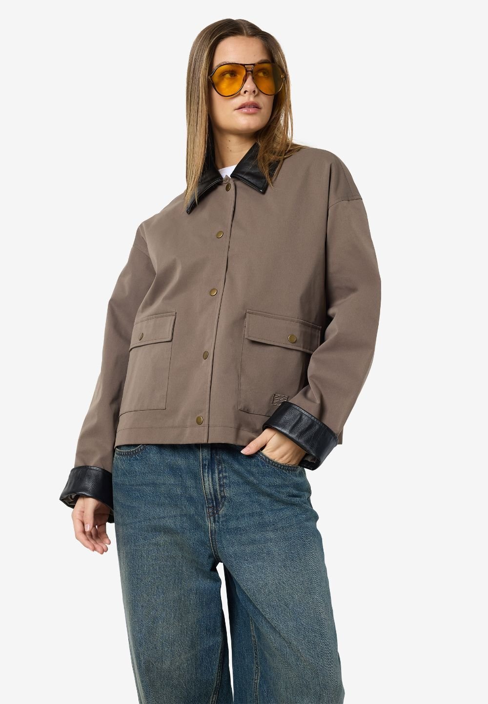 Noisy May NMNORA COLLAR JACKET - Lichte jas - morel