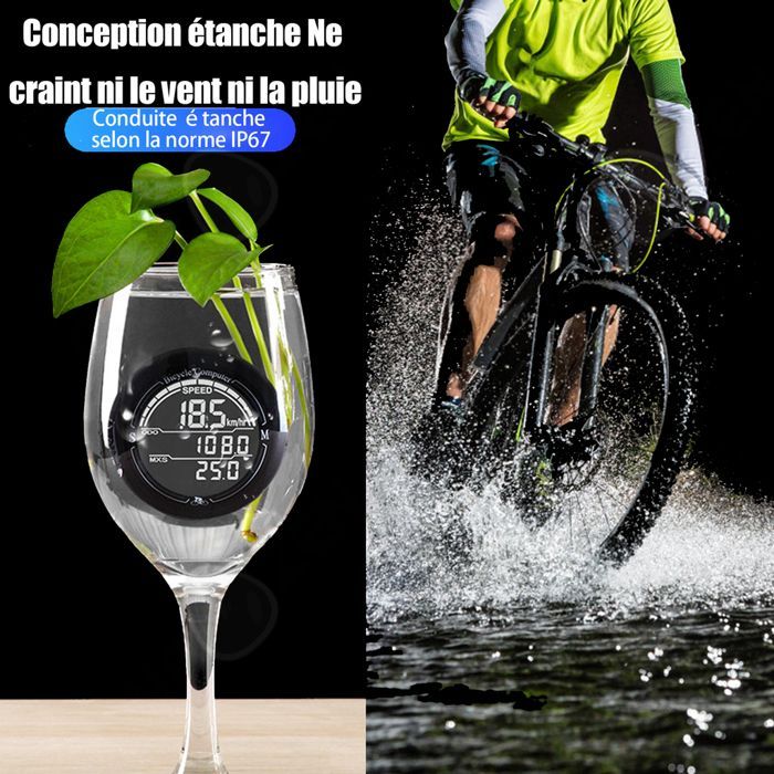 Ciclocomputador inalámbrico resistente al agua con odómetro, contador de kilómetros, velocímetro magnético y cronómetro.
