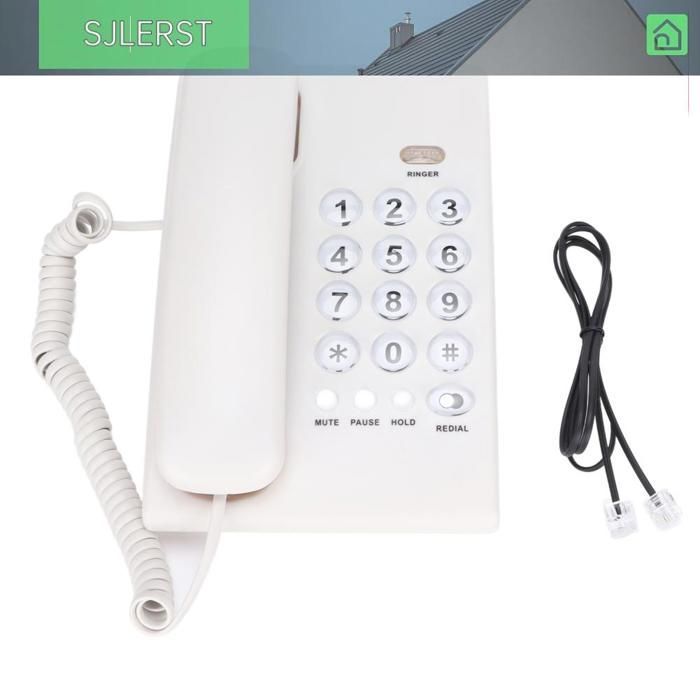 sjlerst KXT504 Desk Phone, Corded Desktop Phone, Multifunctional Landline Phone with Large Buttons, GPS, Detachable, White