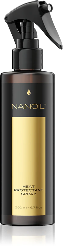 Spray protetor térmico Nanoil para penteados com ferramentas de calor.