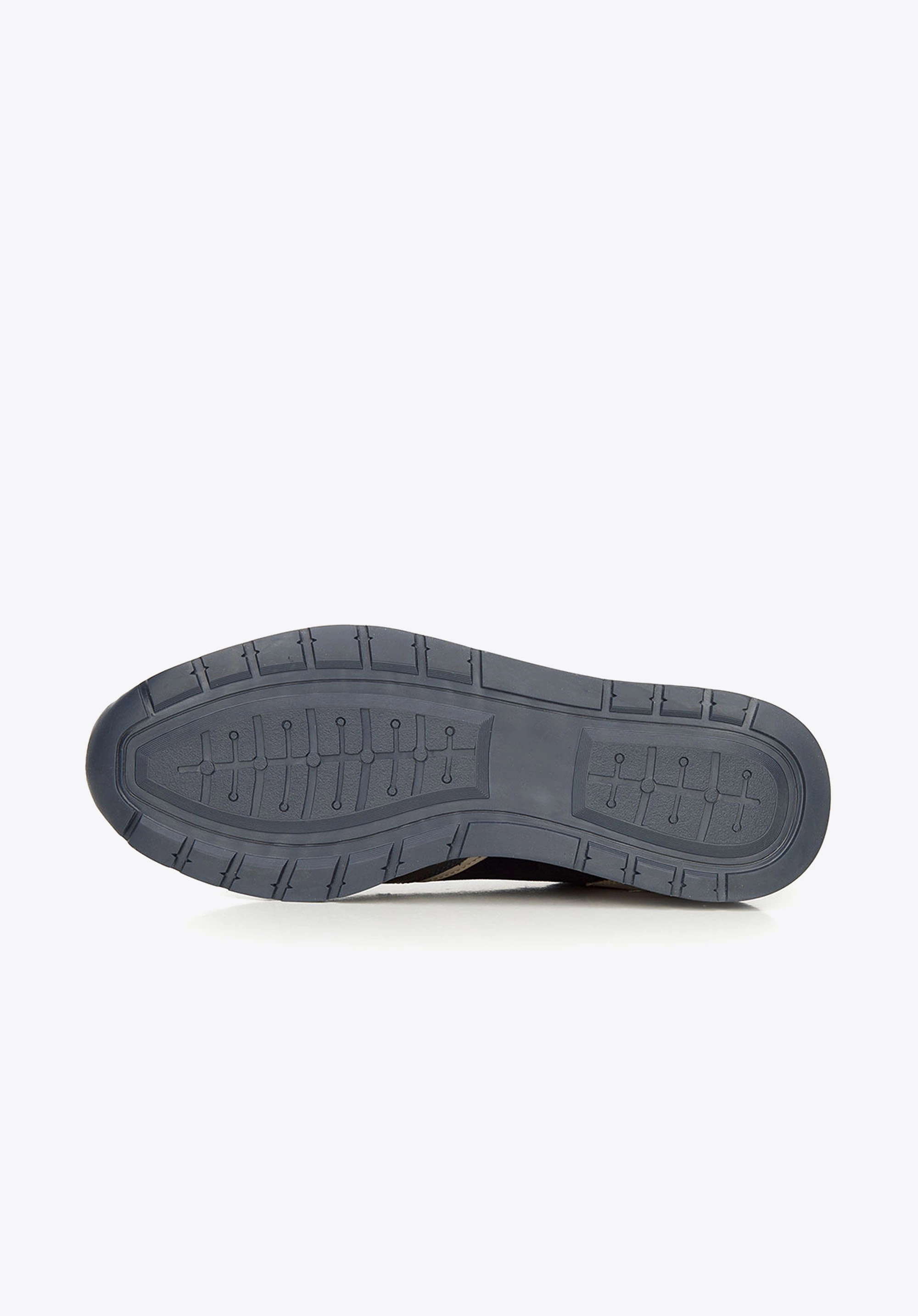 Męskie sneakersy ze skóry zamszowej i licowej granatowe