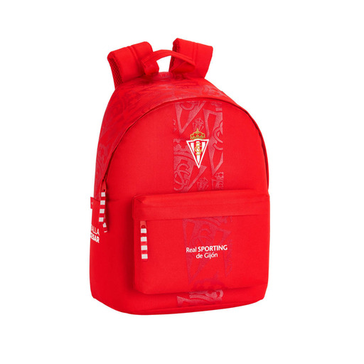 Mochila para laptop Real Sporting de Gijón Youth, laranja, 14,1 polegadas.