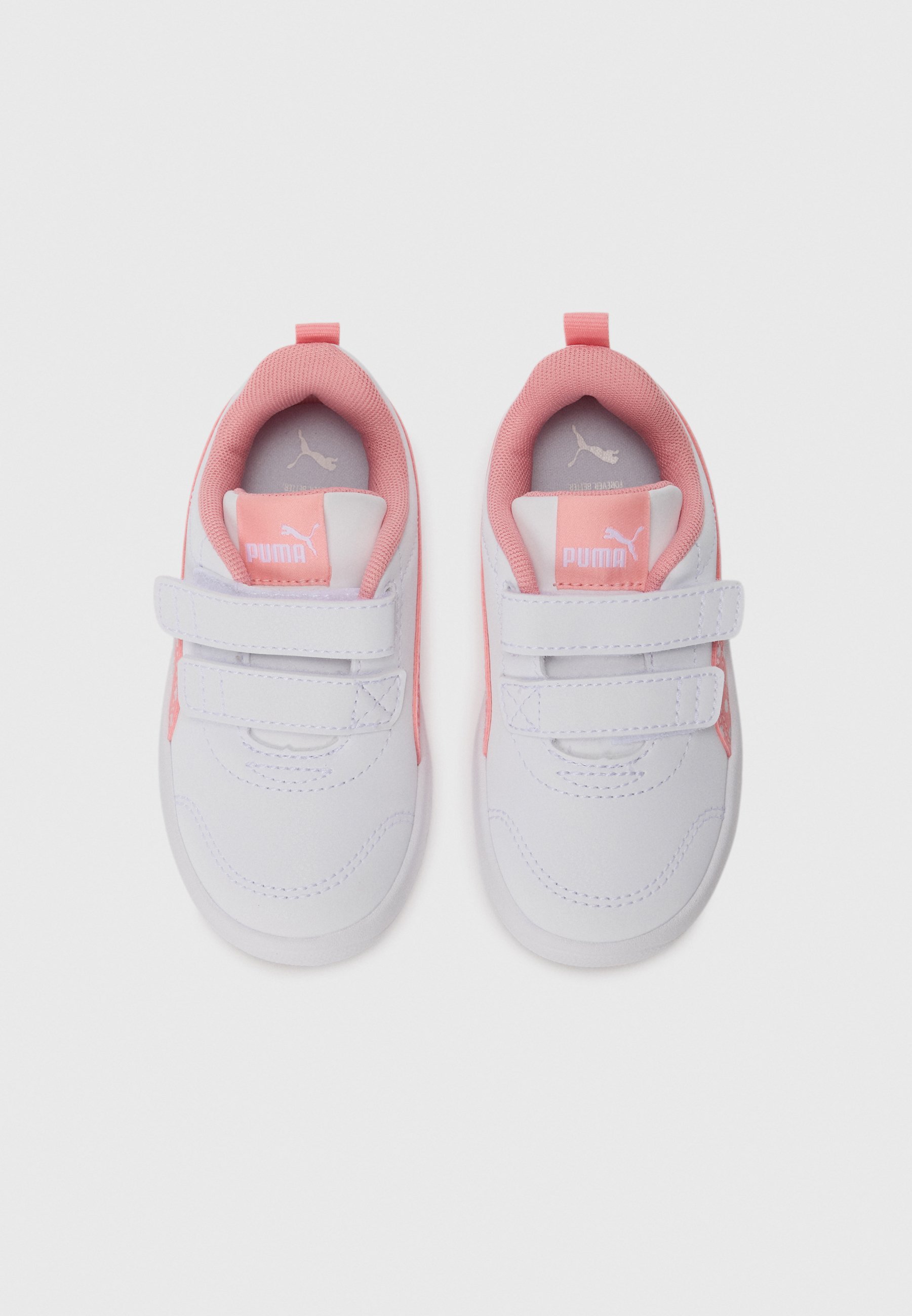 Puma COURTFLEX V3 DOTTY UNISEX - Hardloopschoenen voor op de weg - wit/roze/zilverkleurig