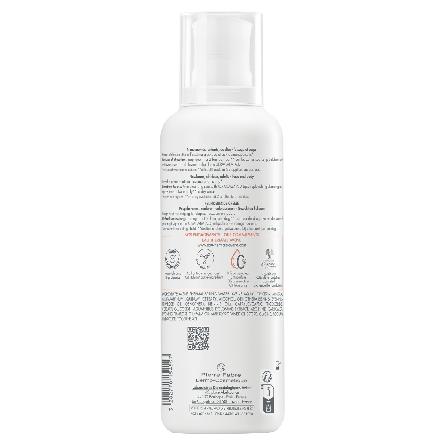 Avène XeraCalm AD Lipiden-bijvullende crème Gesichtscreme - 200 ml