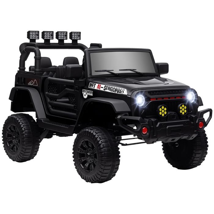 Cochecito eléctrico infantil - AIYAPLAY - Control remoto de 2,4 GHz - 2 motores de 12 V - 3 velocidades - PP y metal - 100 x 63 x 65 cm - Negro