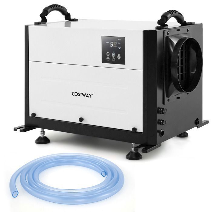 Deshumidificador profesional COSTWAY - 58,5 l/día - 3 modos - Temporizador de 24 horas - Inicio diferido - Hasta 80 m² - Descongelación automática - Blanco