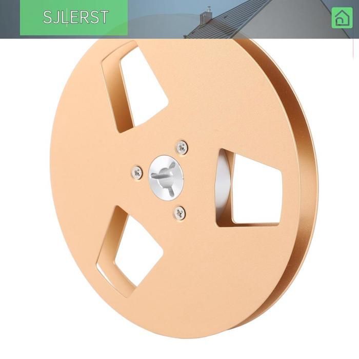 sjlerst Bobine de bande vide Bobine de ruban vide en alliage d'aluminium, 3 trous, 5 pouces, bande sonore, son videoprojecteur Or
