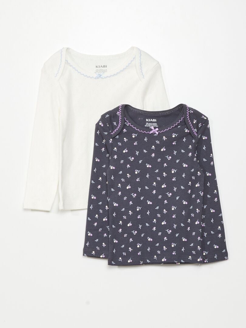 Conjunto de 2 camisetas de manga larga - NEGRAS