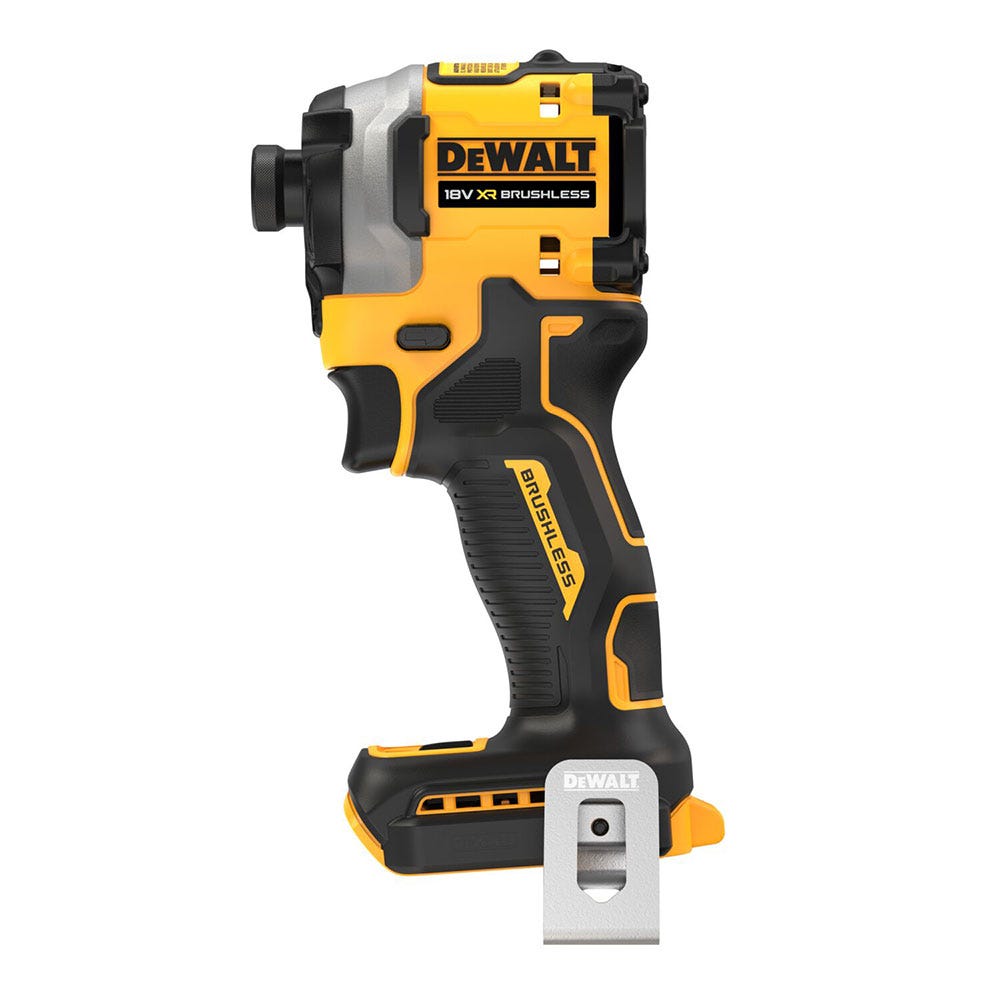 Parafusadeira de impacto compacta DEWALT 18V sem escova, 3 velocidades, com revestimento em couro DCF850N-XJ