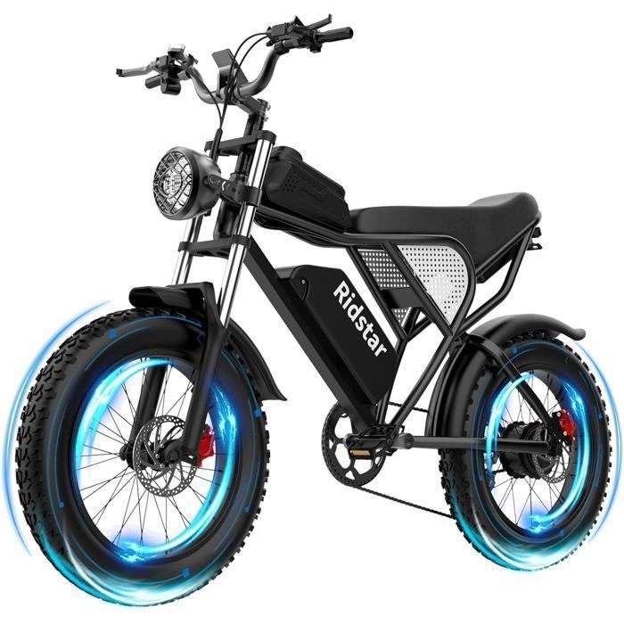 Ridstar Q20 - Vélo électrique - Moteur 1500w - Batterie 48V 20Ah - Autonomie 120KM - Max   55KM/H - Roues 20