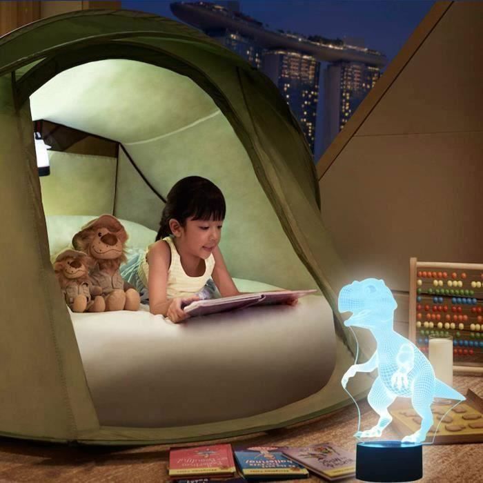 LED-Nachtlicht für Kinder, 3D-Dinosaurierlampe, Nachttischlampe mit 7 wechselnden Farben, Stimmungsleuchte für Wohn- und Schlafzimmer
