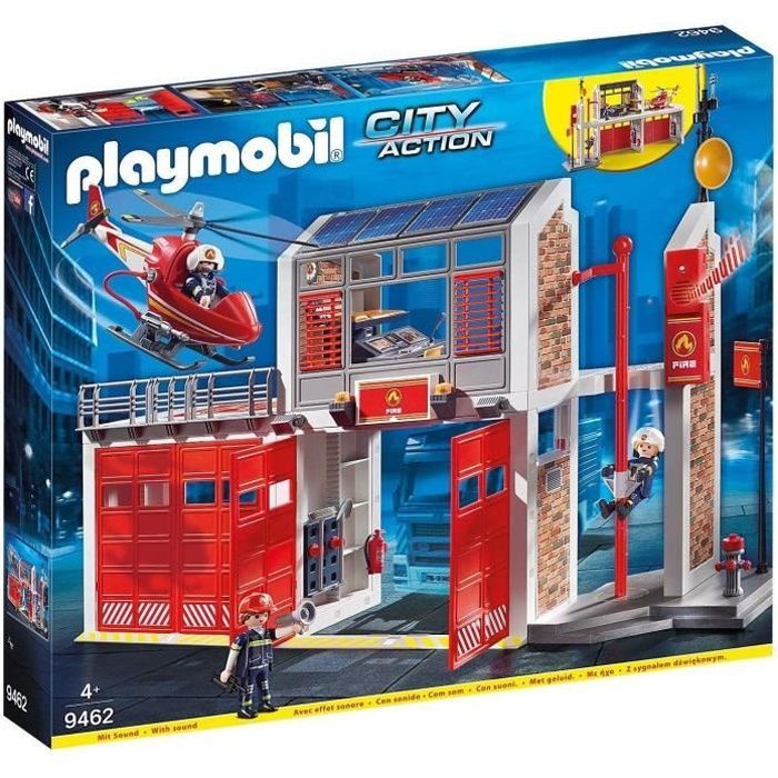 PLAYMOBIL 9462 Brandweerkazerne met helikopter, Stadsactie, Unisex, Voor kinderen vanaf 4 jaar