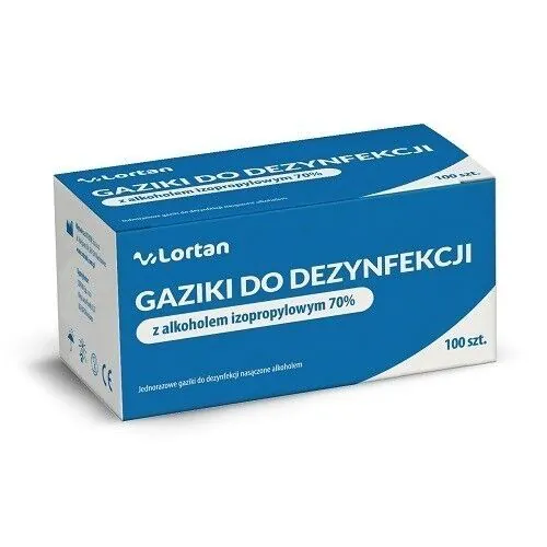 Lortan, Gaziki do dezynfekcji z alkoholem 70%
