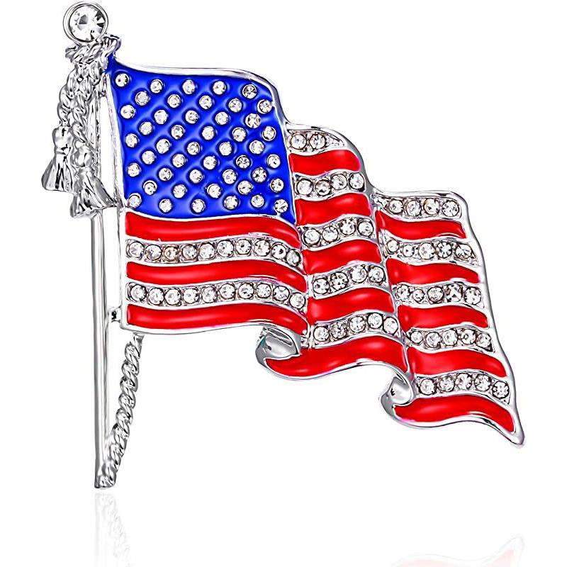 Exquisite American flag brooch