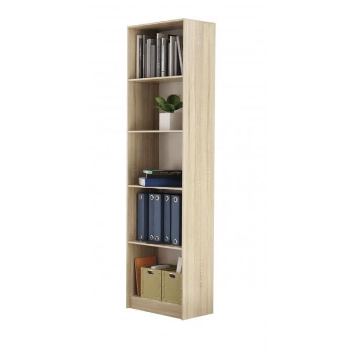 KAFFI - Librería de salón de estilo escandinavo - 50x30x181 cm - 5 estantes - Estantería