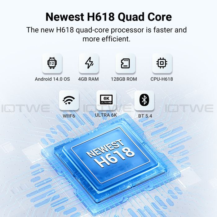 TV Box Android 14.0 T95 Pro, 4GB + 128GB 6K HD Quad Core, SMART BOX Bluetooth 5.0 WIFI Media Player, Multimedia Player Box