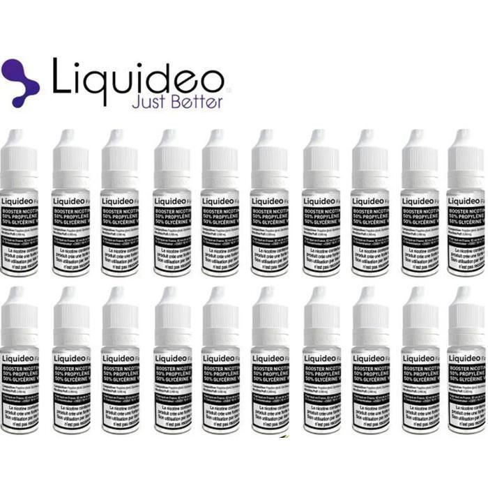 Pack de 20 E-liquides  Liquidéo BOOSTERS de NICOTINE 50/50 20mg - Produit extra pure, sans goût parasite