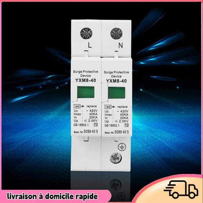 Surge protector - DILWE - 2P 40KA - Overvoltage protection - AC 420V - Dimensions 9x4 cm