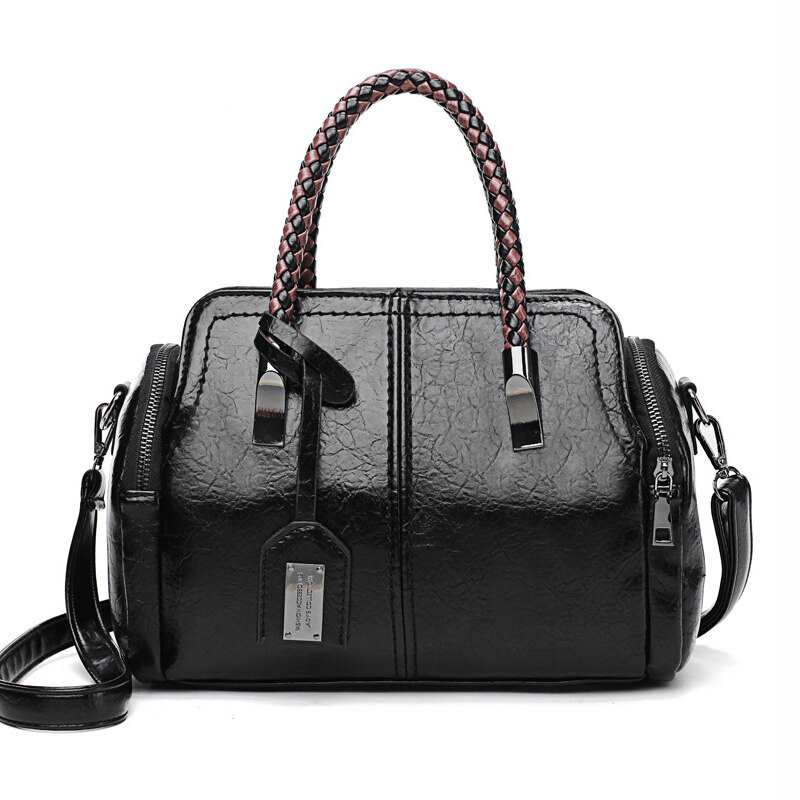 Sac à main Boston en cuir brillant, nouveau modèle tendance, de haute qualité et de grande capacité, style décontracté, sac bandoulière