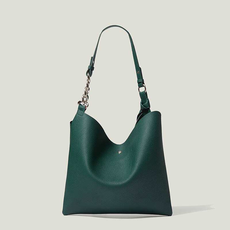 Borsa a tracolla da donna di grande capacità in PU impermeabile, borsa tote alla moda da donna, borsa per la spesa da donna di alta qualità con catena solida