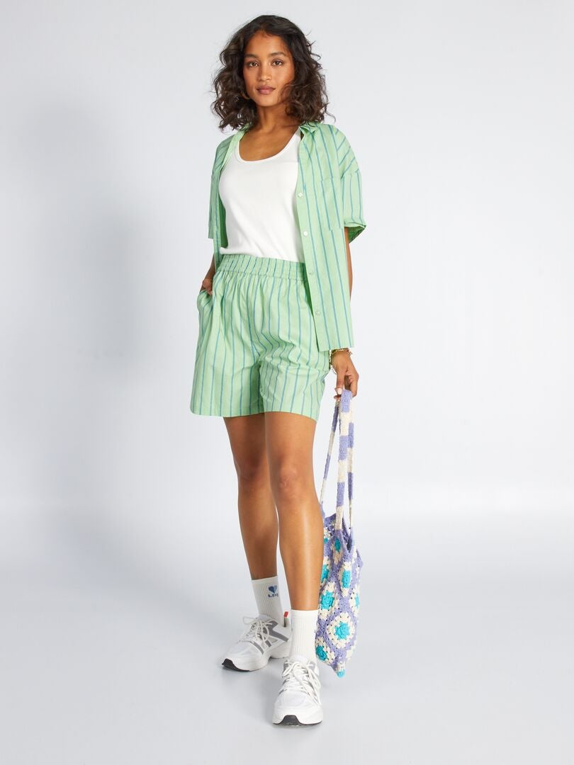 Poplin shorts - BLAUW