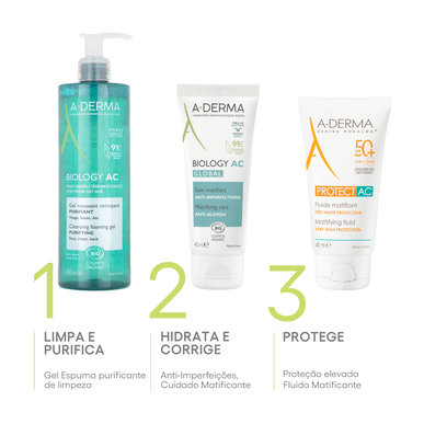 A-Derma Biology AC Global Mattifying Care Rosto Mattifying Cream Anti-imperfektioner 40 ml 40 ml