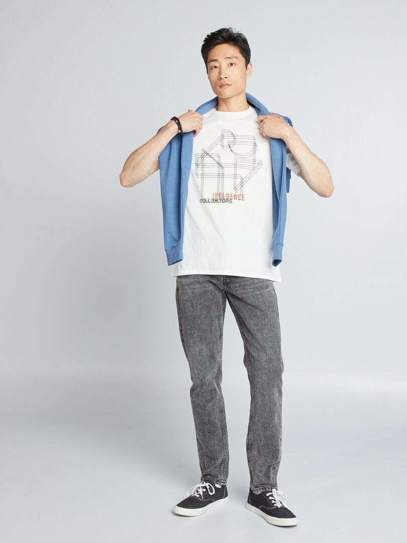 Rechte jeans met 5 zakken - L32 - ZWART
