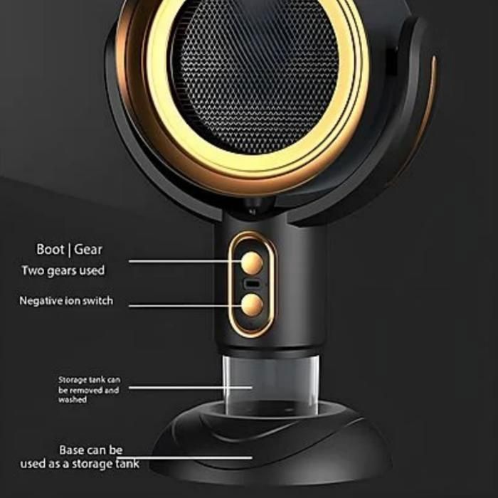 Tabletop extractor hood, negative ion, portable, USB, low noise, adjustable height, 3000mAh, black