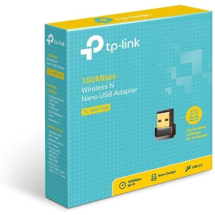 Adaptador WiFi potente N150 Mbps - TP-Link TL-WN725N - compatible con Windows 11/10/8.1/8/7/XP/Vista, Mac OS X 10.9-10.13, Linux